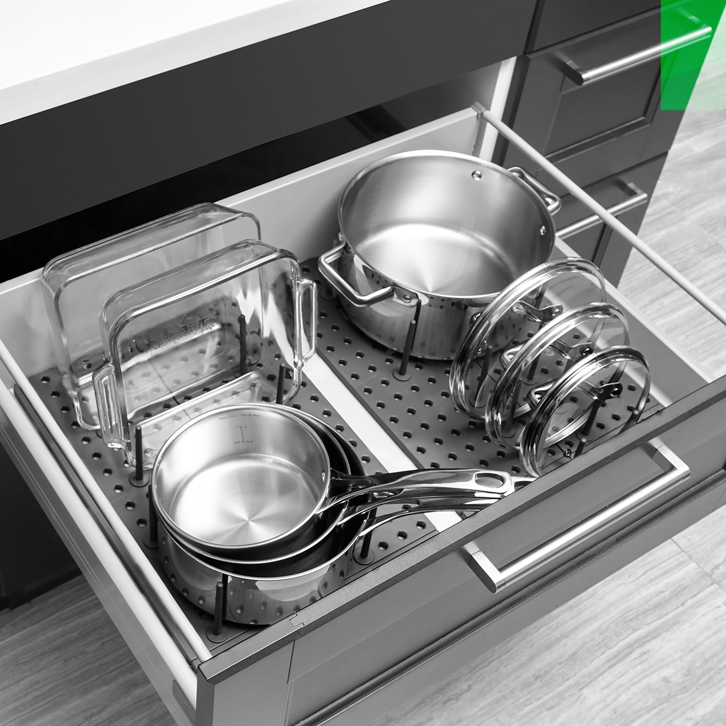 Umbra Set Of 2 Peggy Charcoal Drawer Organisers