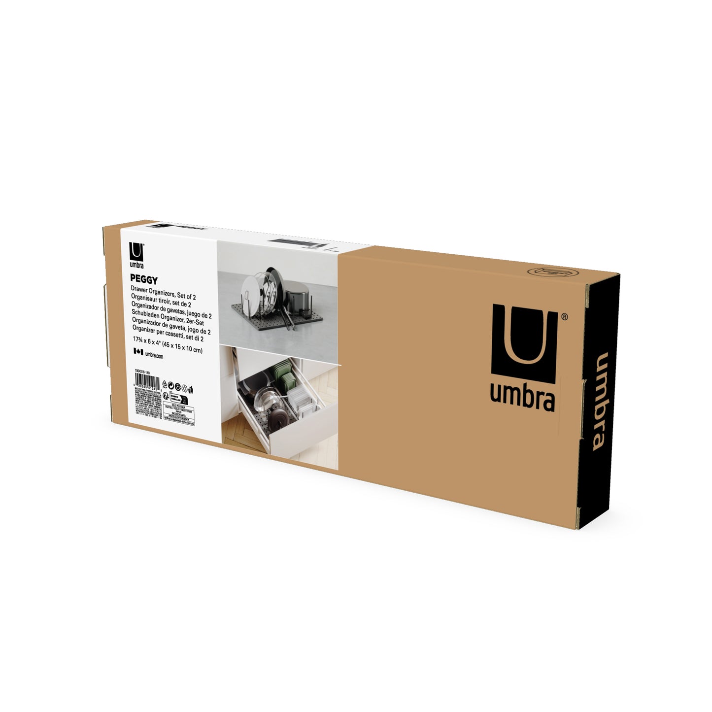 Umbra Set Of 2 Peggy Charcoal Drawer Organisers