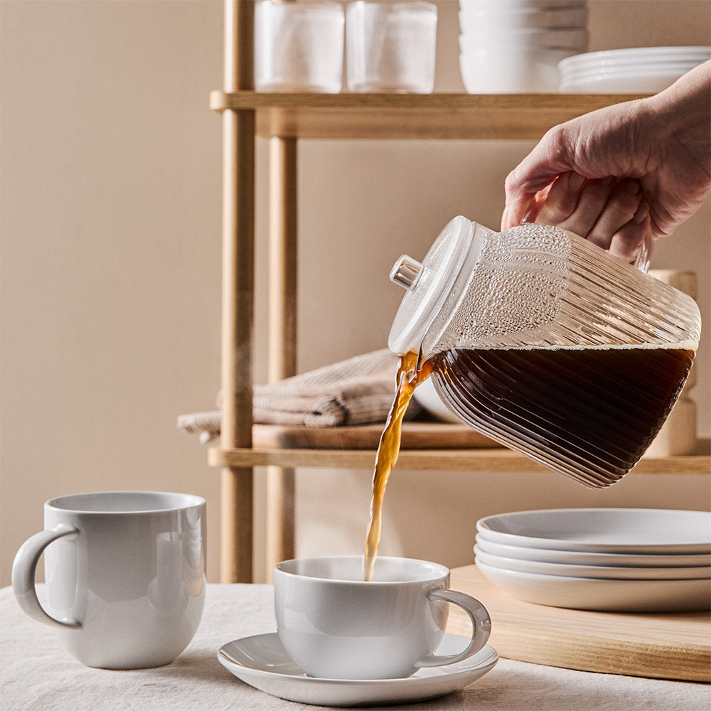 Salt & Pepper Coupe Teacup & Saucer 250ml