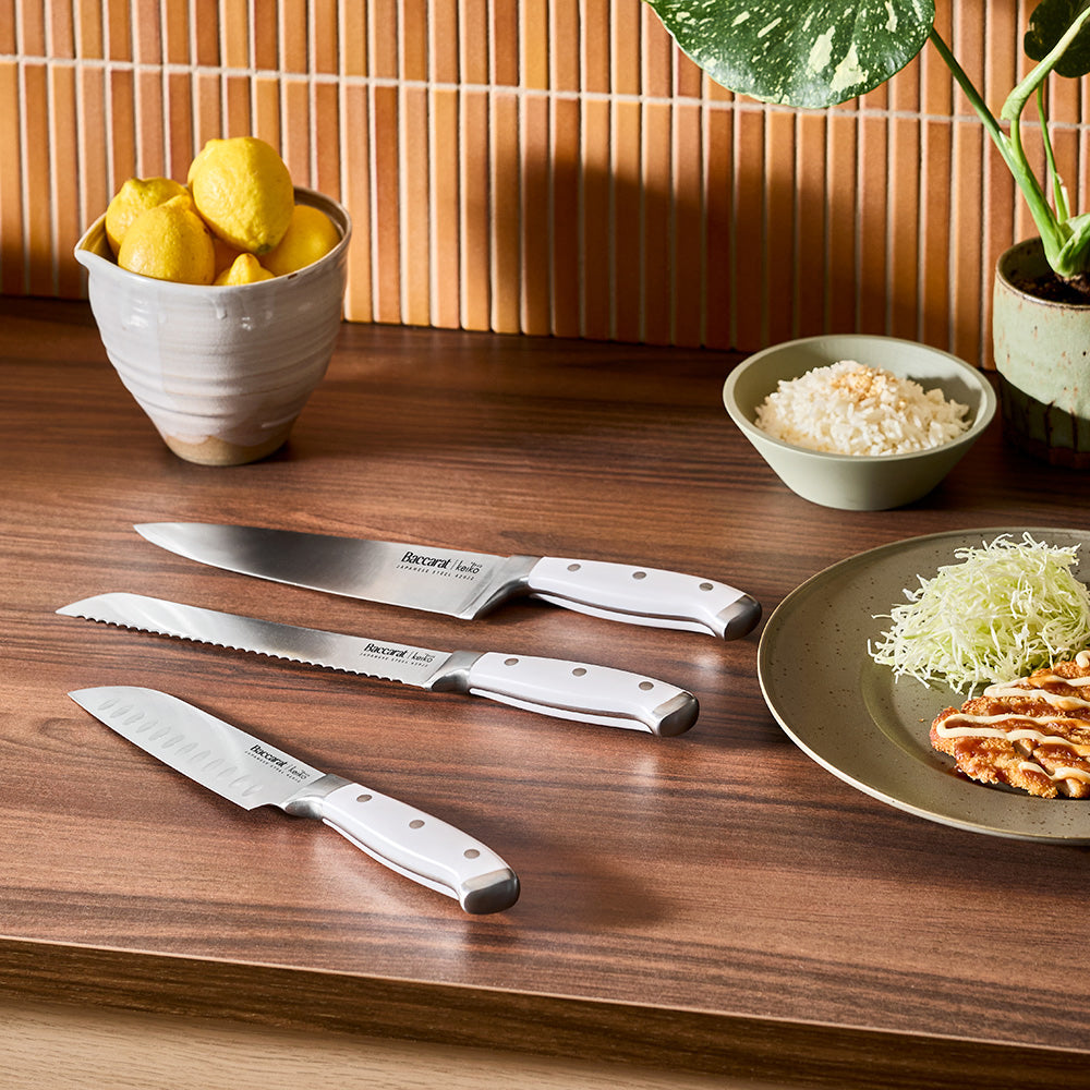 Baccarat Keiko 3 Piece Knife Set Stone