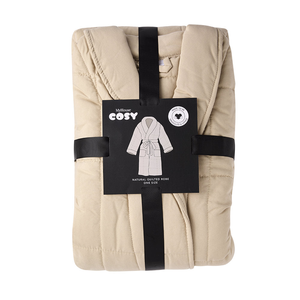 MyHouse Cosy Quilted Robe Natural