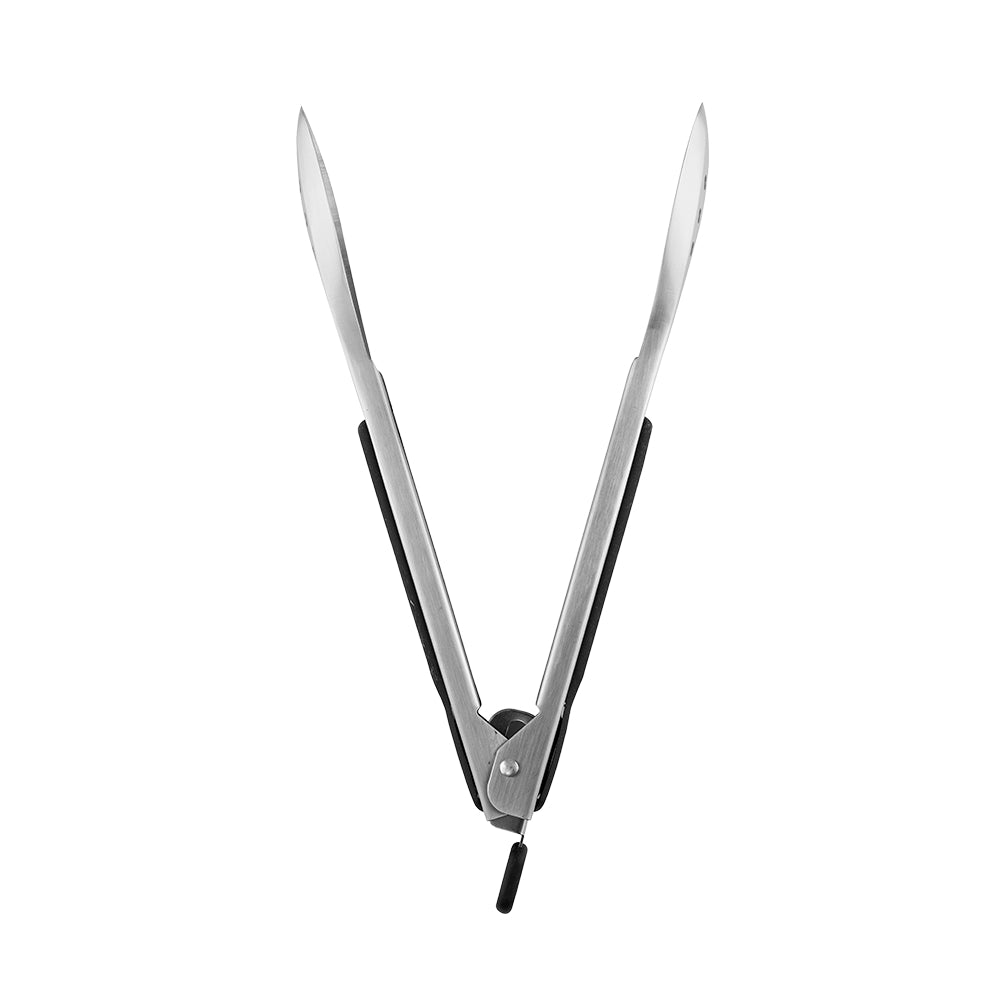 Easy Grips Stainless Steel Slotted Tongs 23cm Black