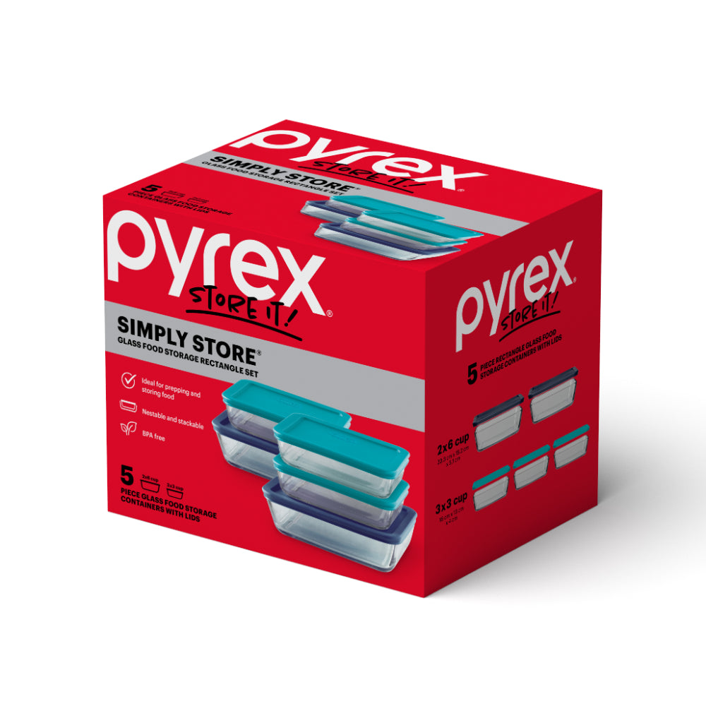 Pyrex Simply Store 5 Piece Rectangle Assorted Set