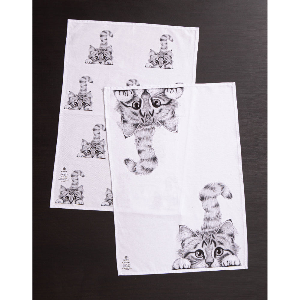 Ashdene Chester The Cat Set of 2 Kitchen Towels