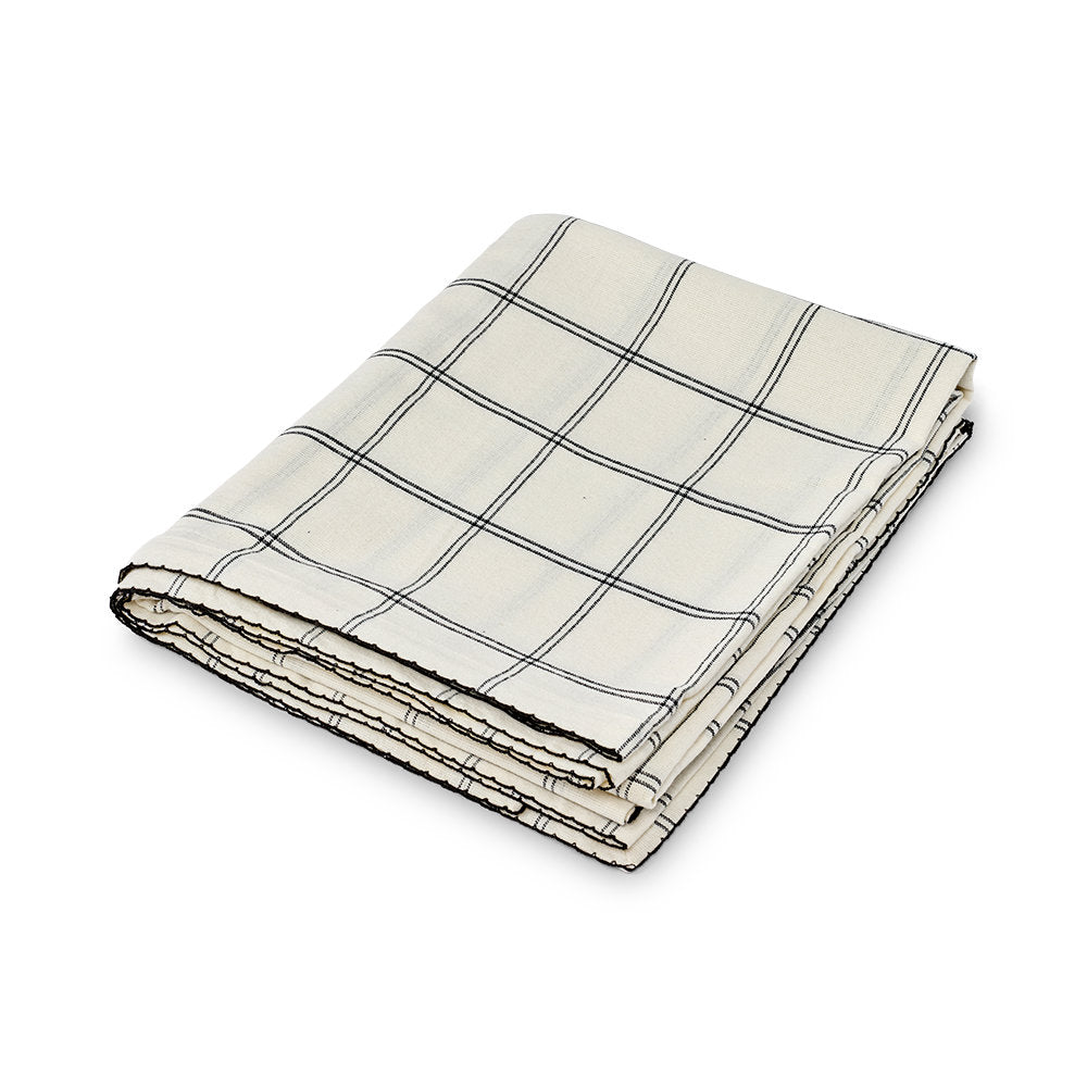 Salt & Pepper Taylor Check Tablecloth 150 x 230cm