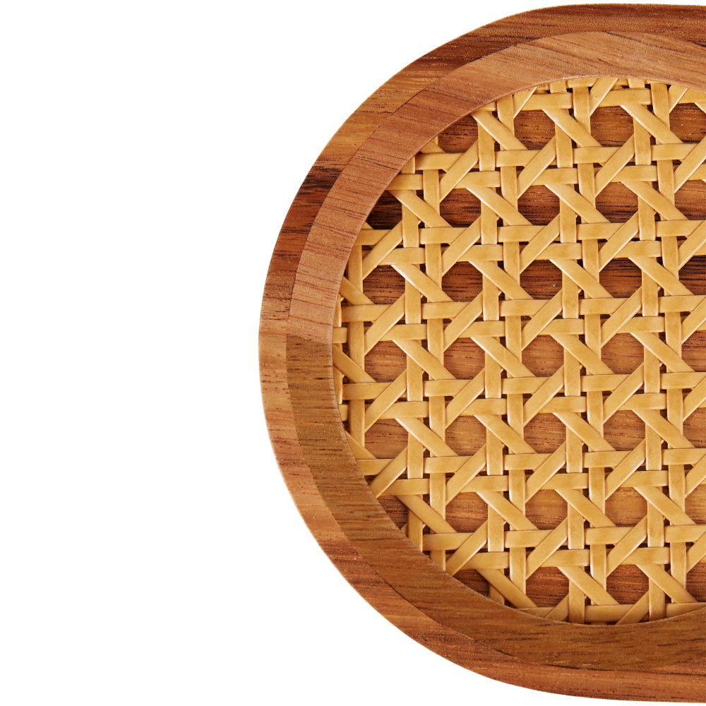 Amalfi Acacia & Rattan Snack Serving Board