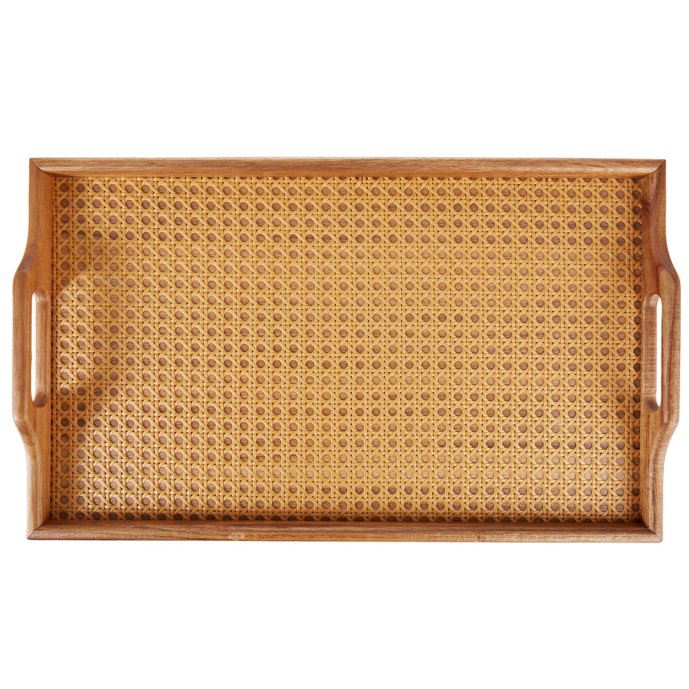 Amalfi Acacia & Rattan Serving Tray