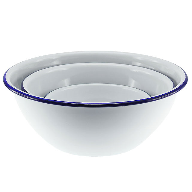 Falcon 3 Piece Mixing Bowl Set White & Blue