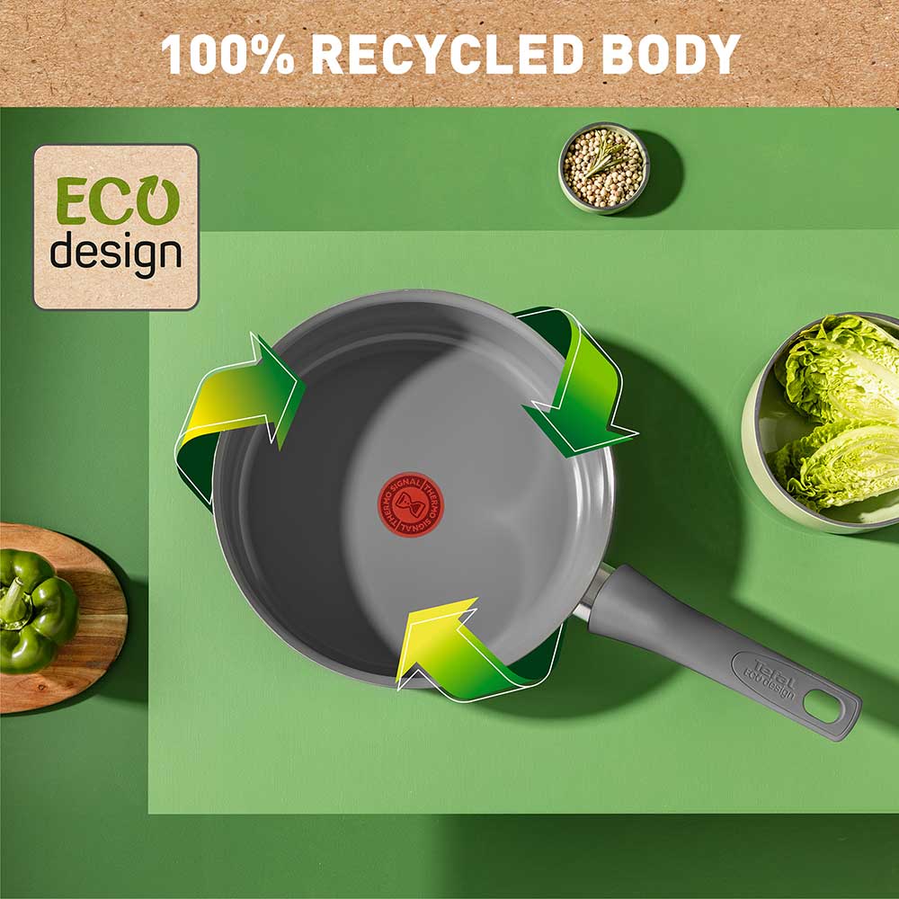 Tefal Revive Ceramic Induction Non-Stick Saute Pan and Lid 24cm infographic at House