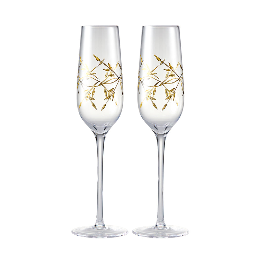 Cellar Premium Luxe Leaf Set of 2 Flutes 250ml
