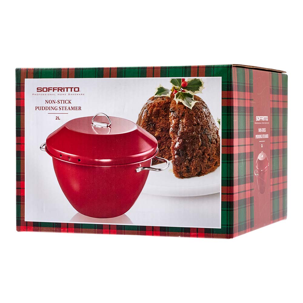 Soffritto Professional Bake Pudding Steamer 2L Red
