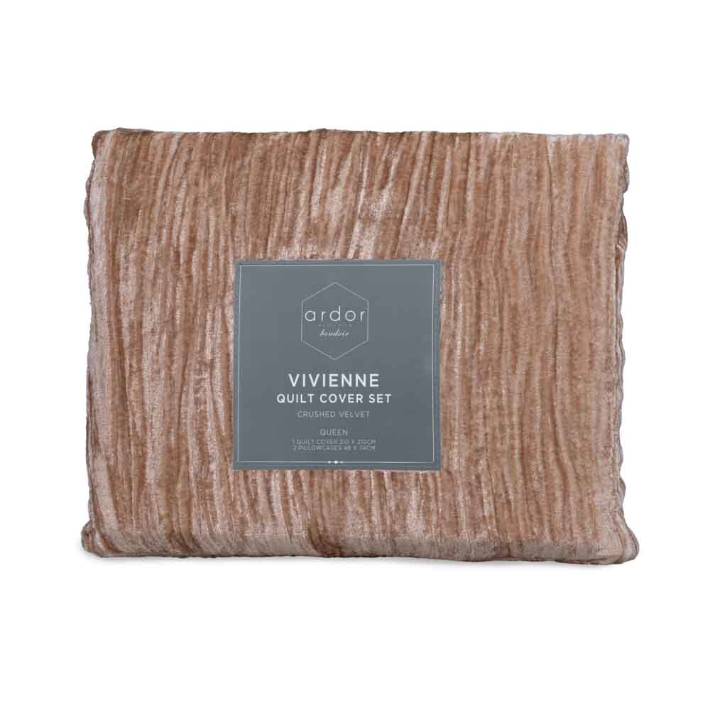 Ardor Boudoir Vivienne Jacquard Queen Quilt Cover Set Champagne at House