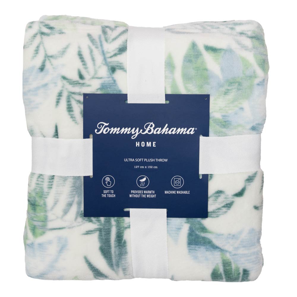 Tommy Bahama Wallpaper Leaves Throw Green at House