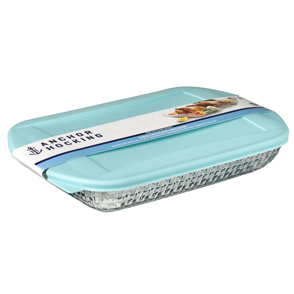 Anchor Hocking Heritage Basketweave Baking Dish with Lid 2.85L
