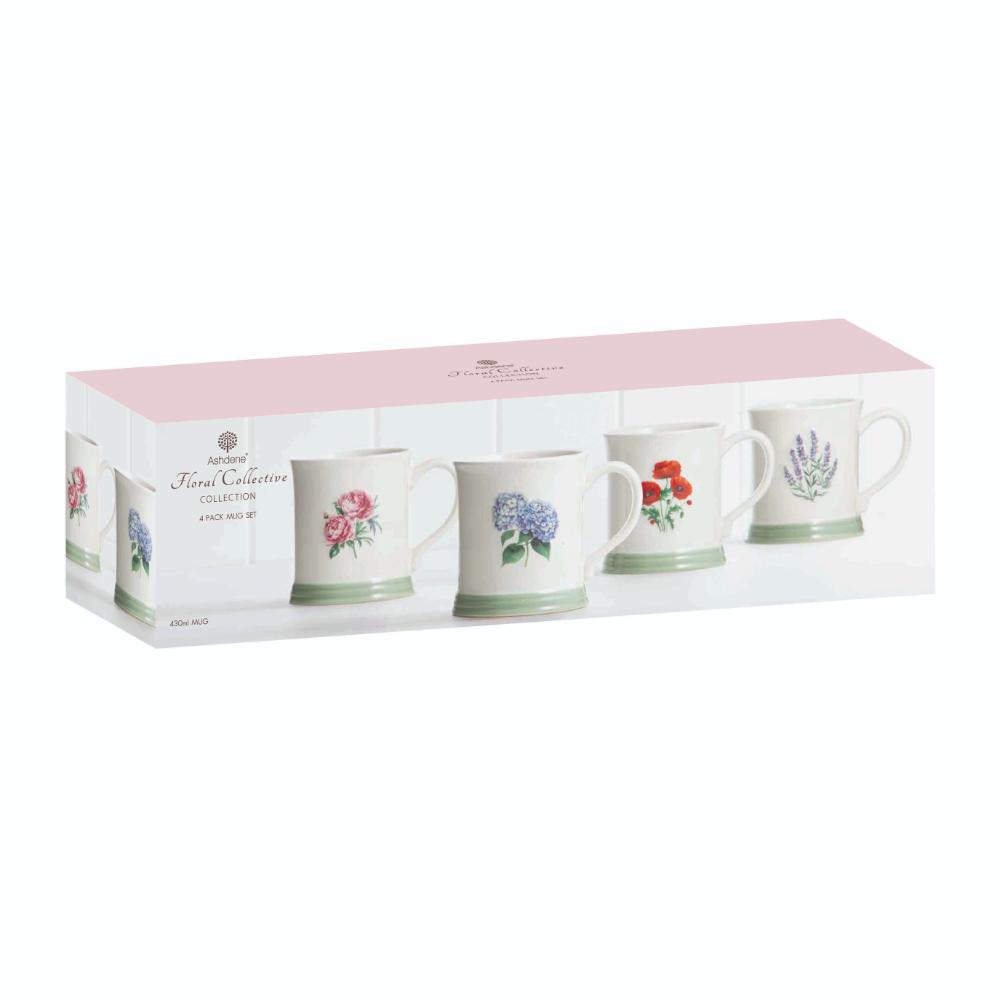 Ashdene Floral Collective Set of 4 Mugs Assorted
