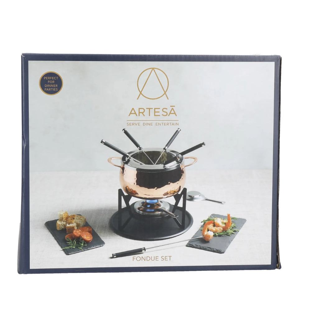 Artesa Copper Finish Fondue Set