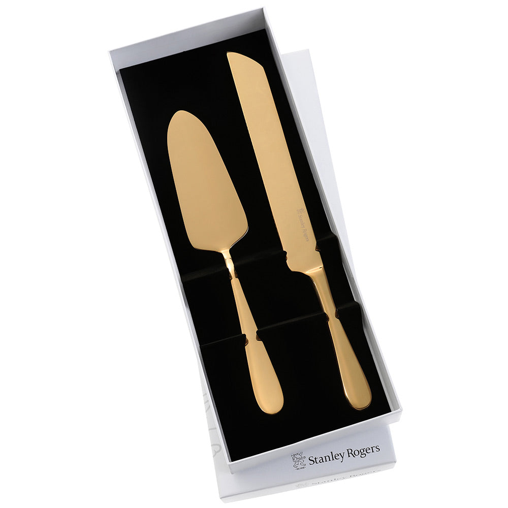Stanley Rogers Albany Gold 2 Piece Cake Knife & Server Set