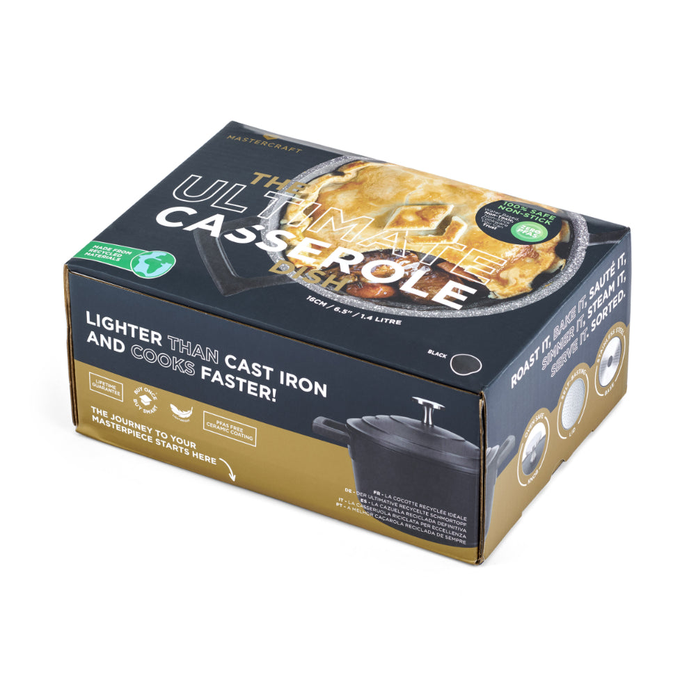 Mastercraft Casserole Dish Cast Aluminium 16cm Black
