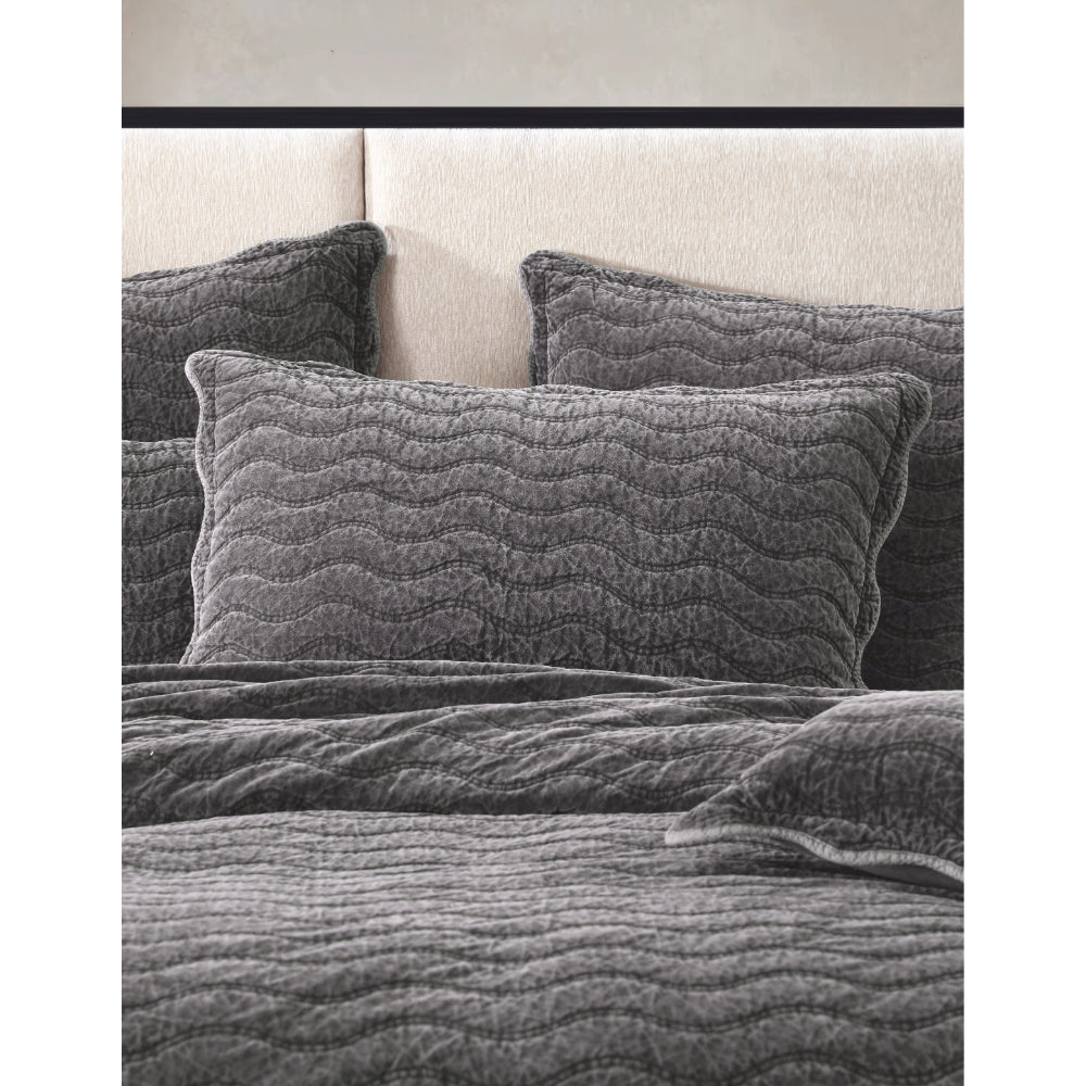 Private Collection Indiana Coverlet Charcoal Queen Bed & King Bed