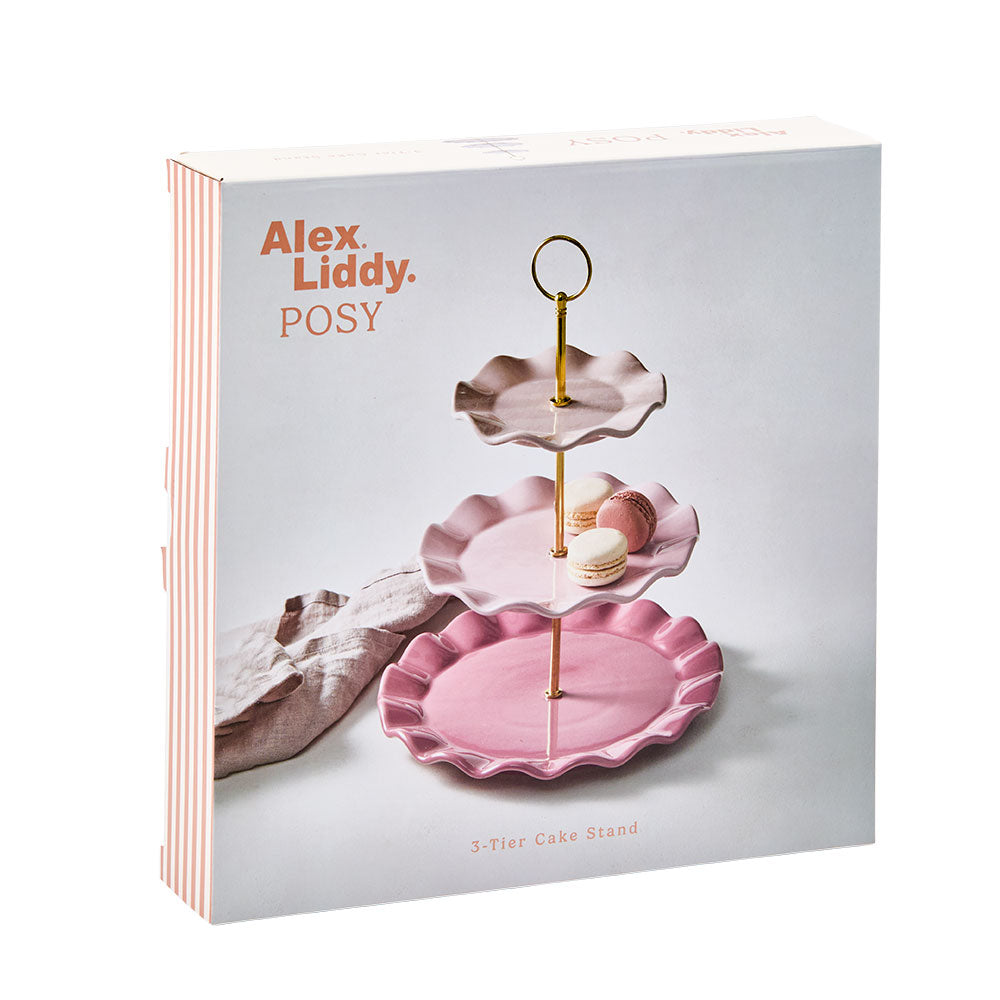 Alex Liddy Posy 3 Tier Cake Stand Pink at House