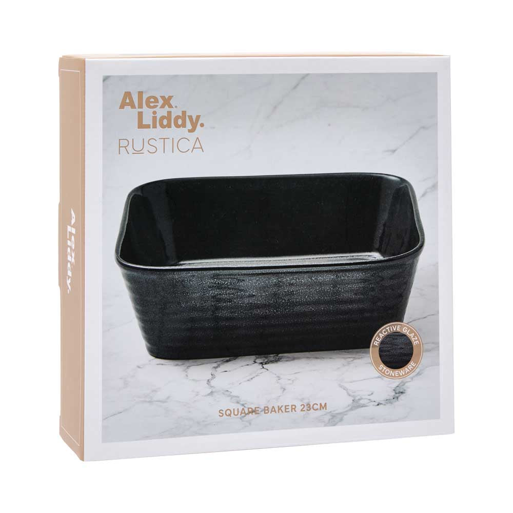 Alex Liddy Rustica Stoneware Square Baker 23cm in Navy Blue at House