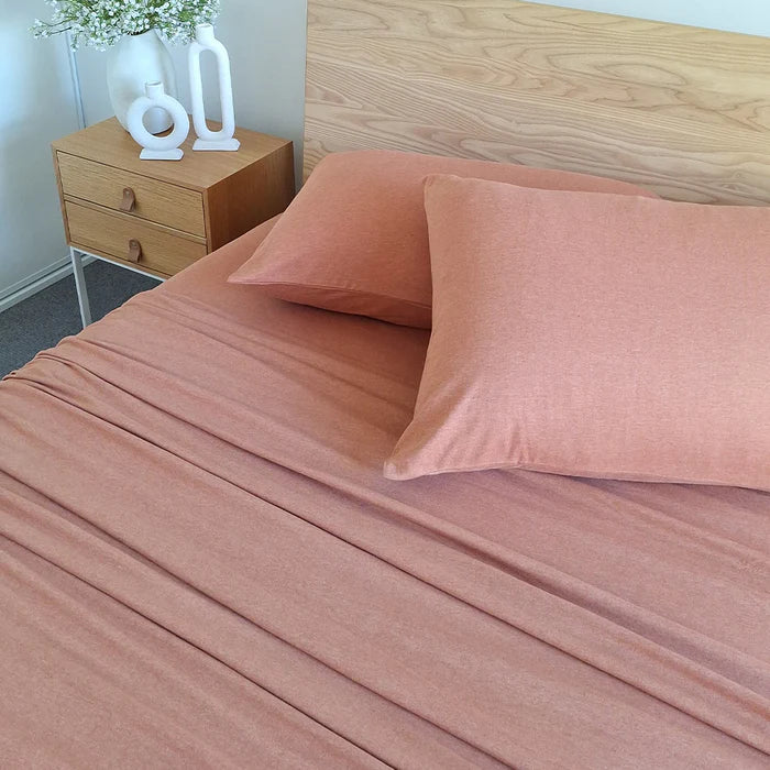 Lorraine Lea Rory Jersey Single Sheet Set Rust