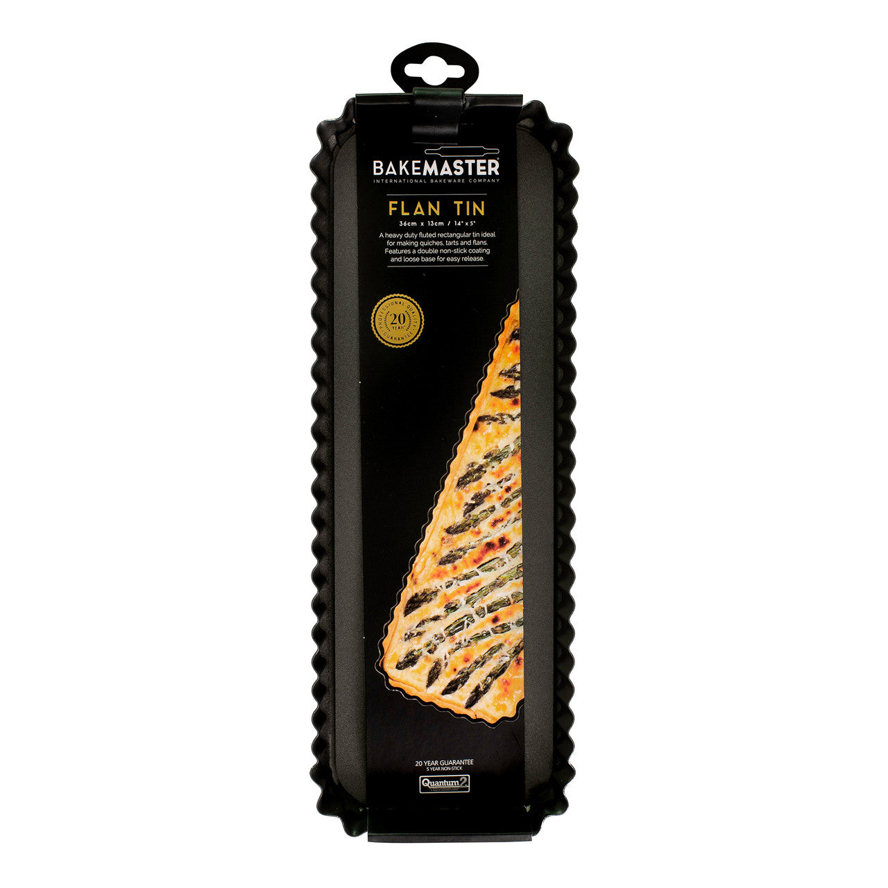 Bakemaster Perfect Crust Loose Base Fluted Rectangular Quiche Pan