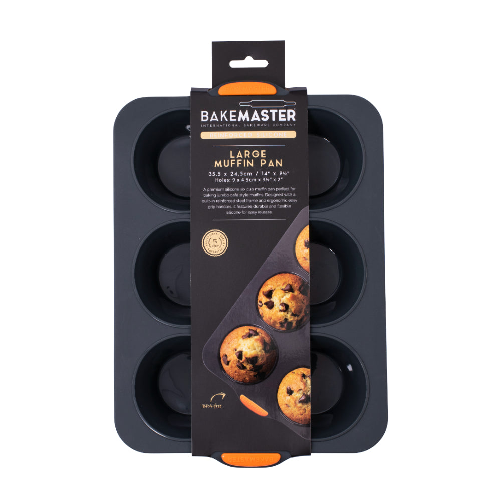 Bakemaster Silicone 6 Cup Large Muffin Pan