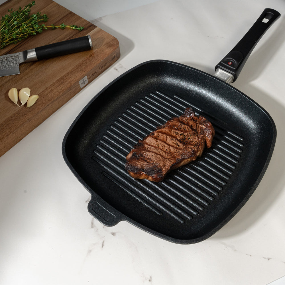 Swiss Diamond Induction Square Shallow Grill Pan 28cm