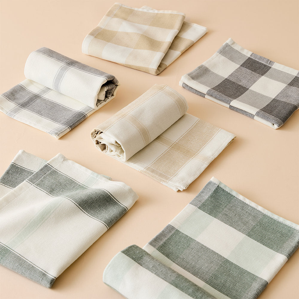 Salt & Pepper Check Tea Towel Set of 2