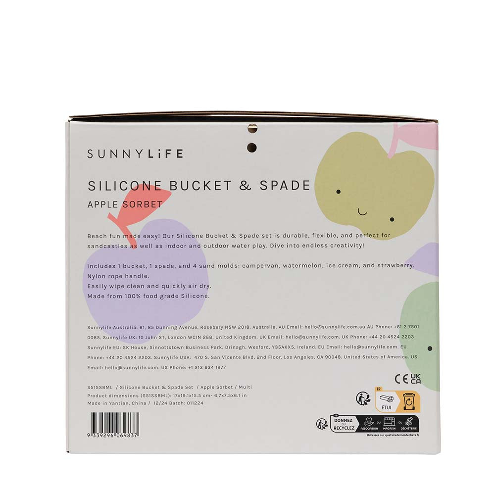 SUNNYLiFE Silicone Bucket & Spade Set Apple Sorbet Multi