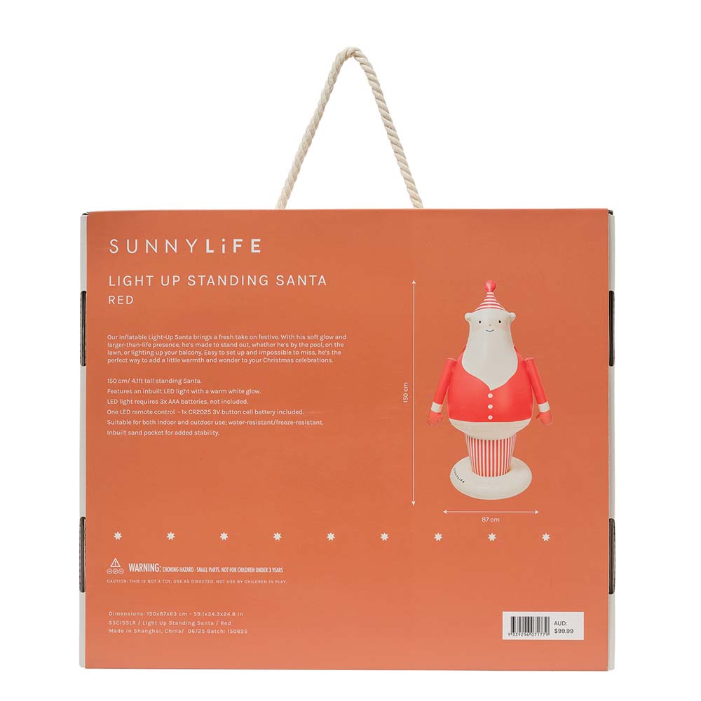 SUNNYLiFE Light Up Standing Santa Red