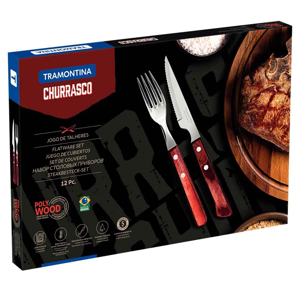 Tramontina 12 Piece Polywood Spanish Steak Set Red - House