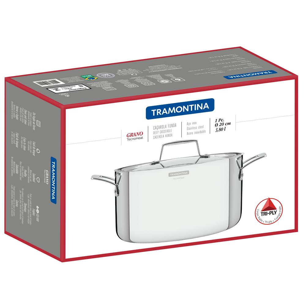 Tramontina Grano Triply Clad Stainless Steel Deep Casserole 20cm 3.5L