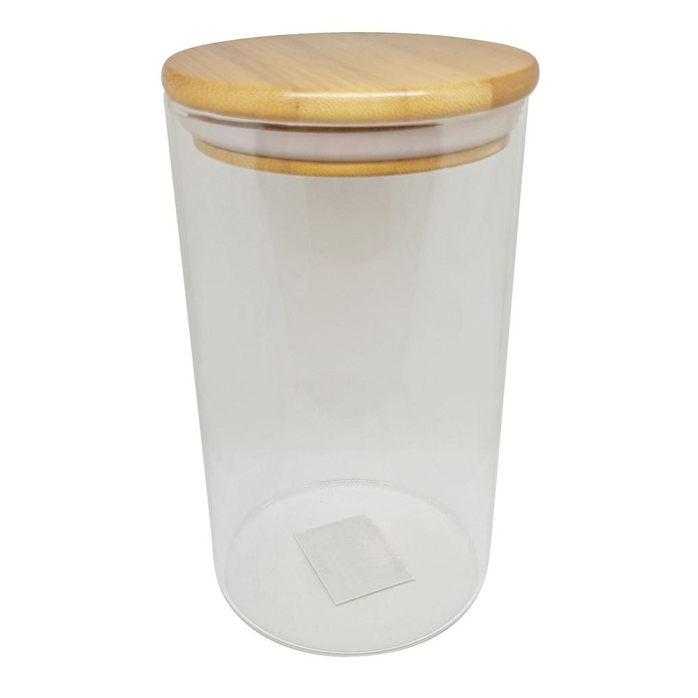 Scullery Bamboo Glass Canister with Bamboo Lid 950ml