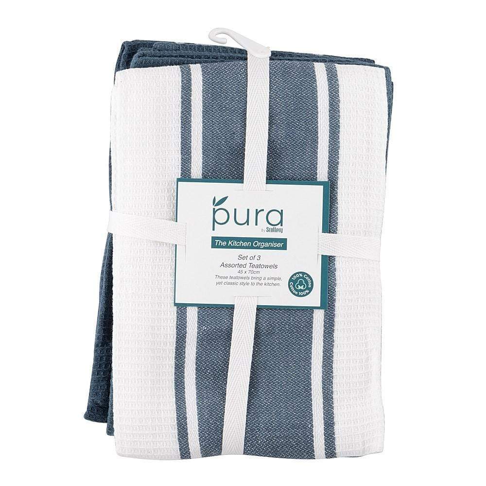 Scullery Pura Tea Towel Set of 3 Grey