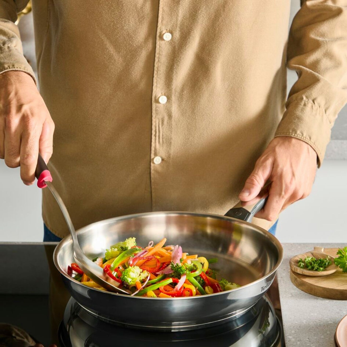 Tefal Emotion+ Induction Stainless Steel Frypan 24cm
