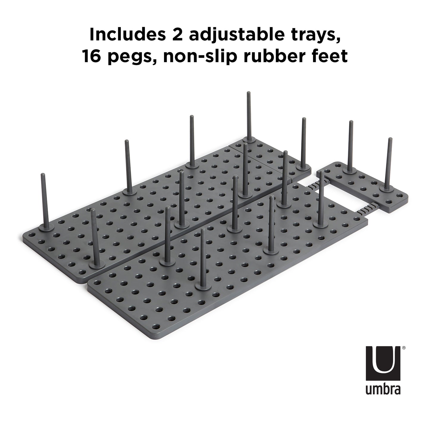 Umbra Set Of 2 Peggy Charcoal Drawer Organisers