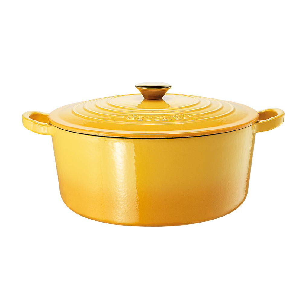 Baccarat Le Connoisseur Cast Iron Round French Oven 29cm 6.3L Honey