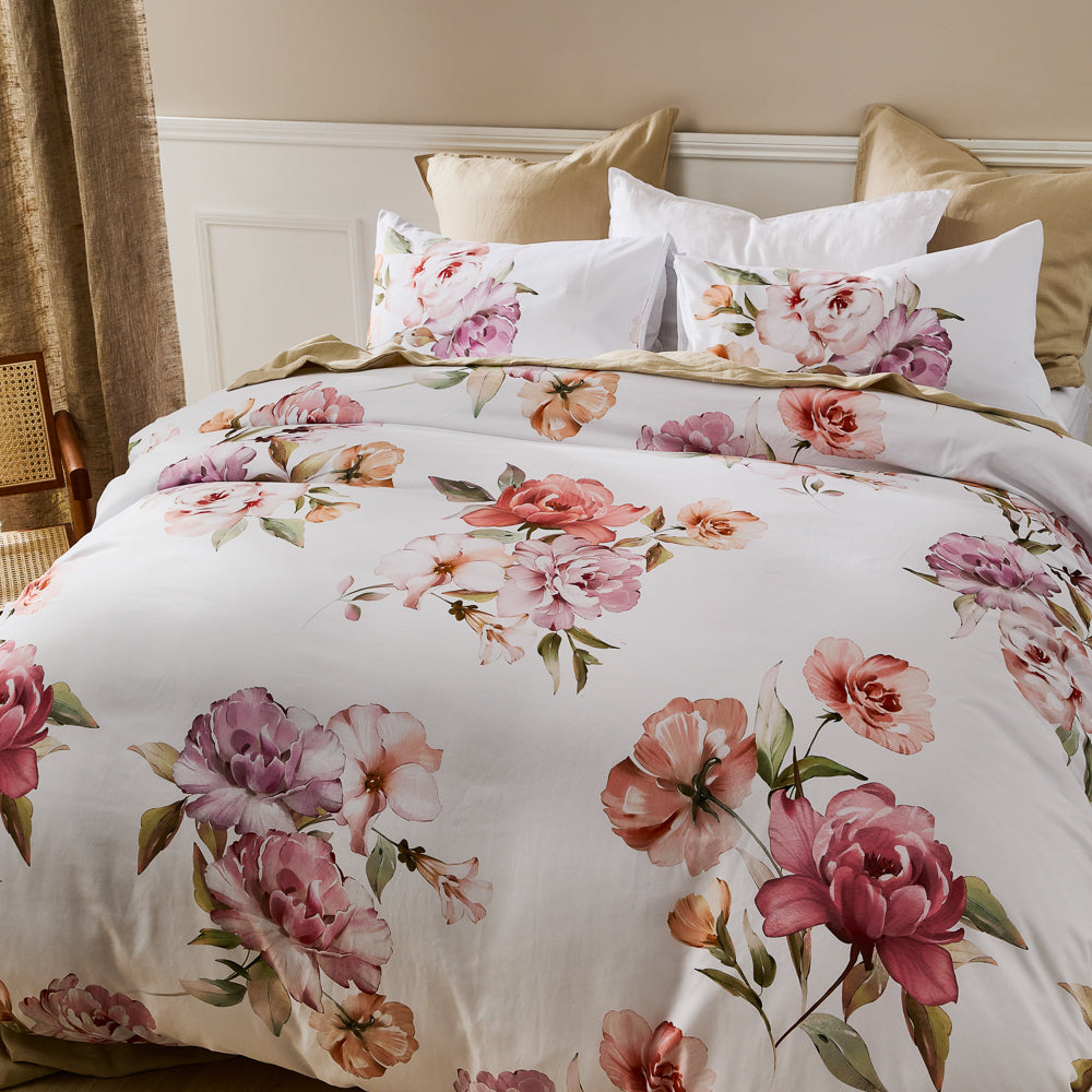 Adorn Living Rosy Quilt Cover Set