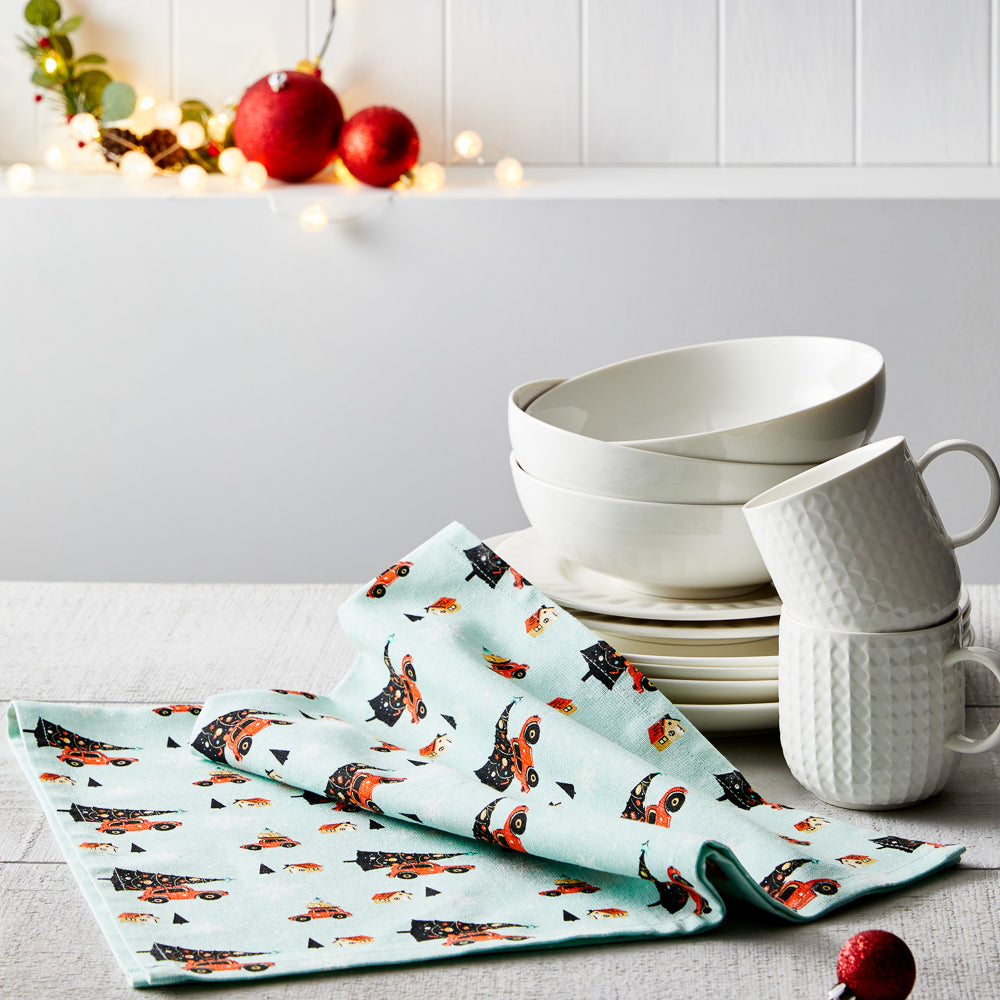 Ambrosia Santas Workshop V Tea Towel - Surprise Stocking Filler