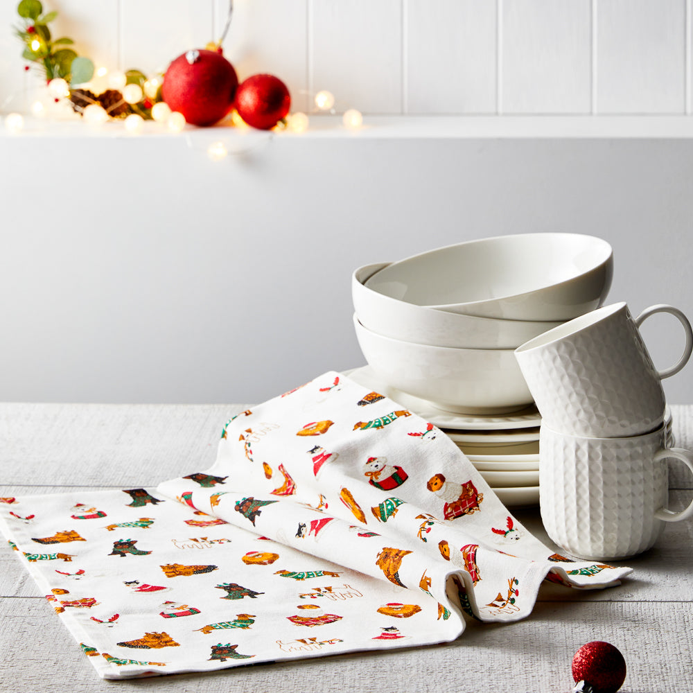 Ambrosia Santas Workshop V Tea Towel - Surprise Stocking Filler