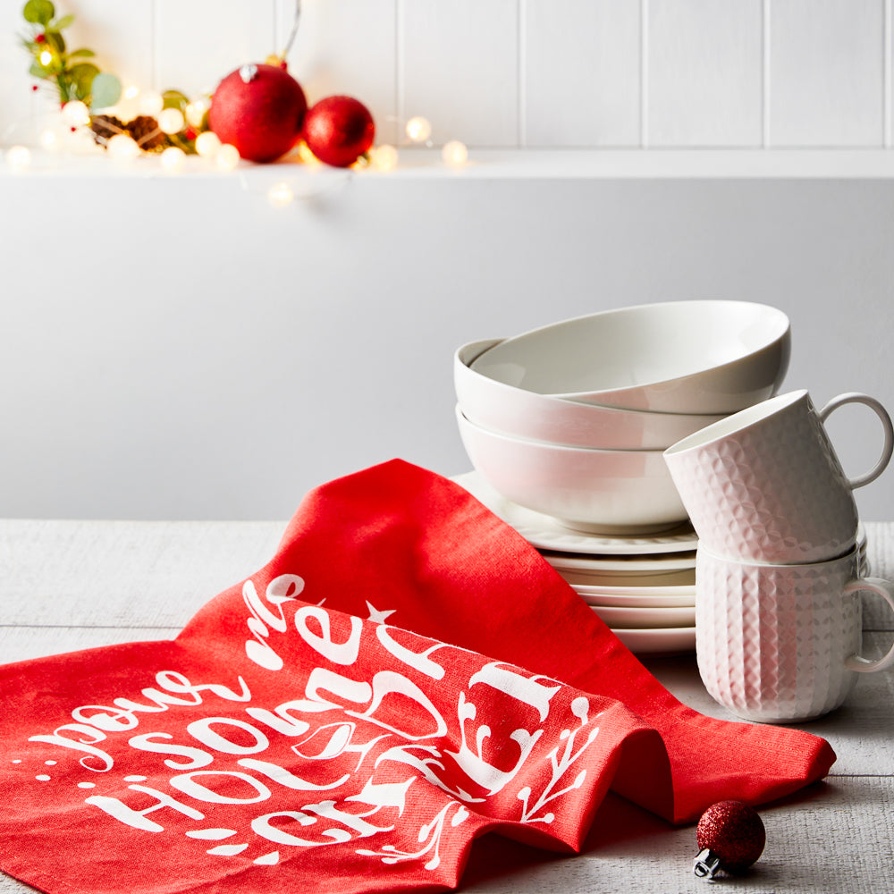 Ambrosia Santas Workshop V Tea Towel - Surprise Stocking Filler