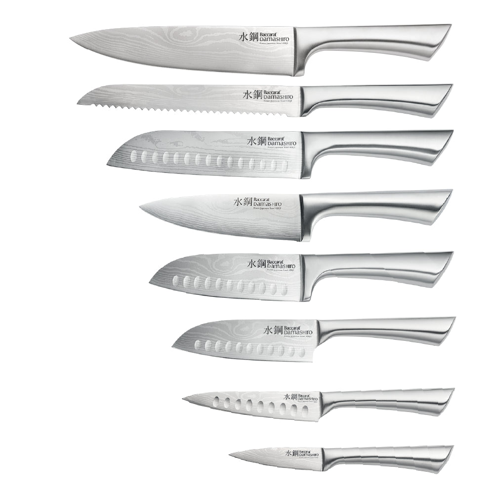 Baccarat Damashiro Katana 9 Piece Knife Block Black