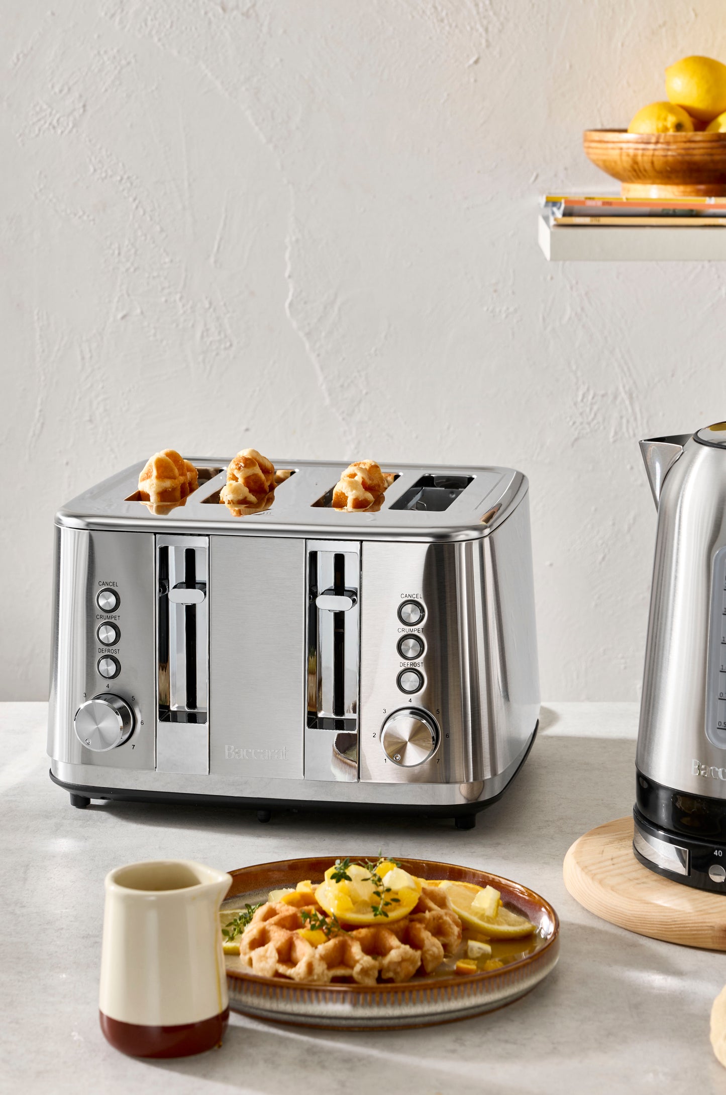 Baccarat The Brekkie Slice 4 Slice Toaster Stainless Steel