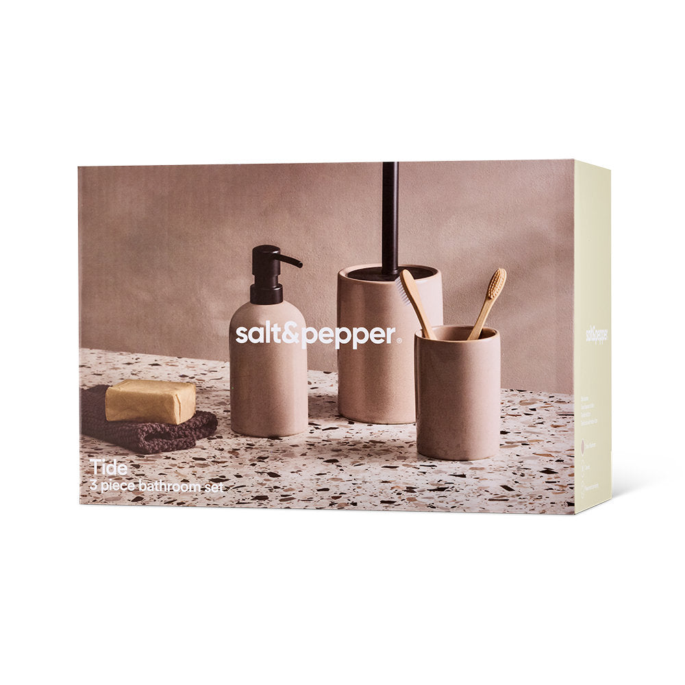 Salt & Pepper Tide 3 Piece Bathroom Set