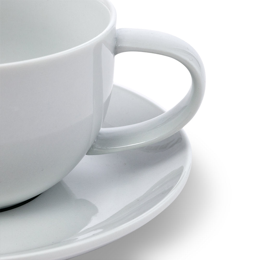 Salt & Pepper Coupe Teacup & Saucer 250ml