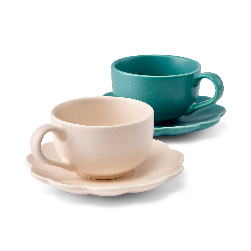 Salt & Pepper Leif Teacup & Saucer Set of 2 240ml