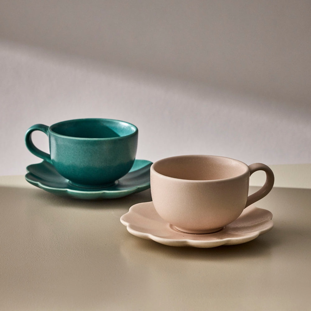 Salt & Pepper Leif Teacup & Saucer Set of 2 240ml