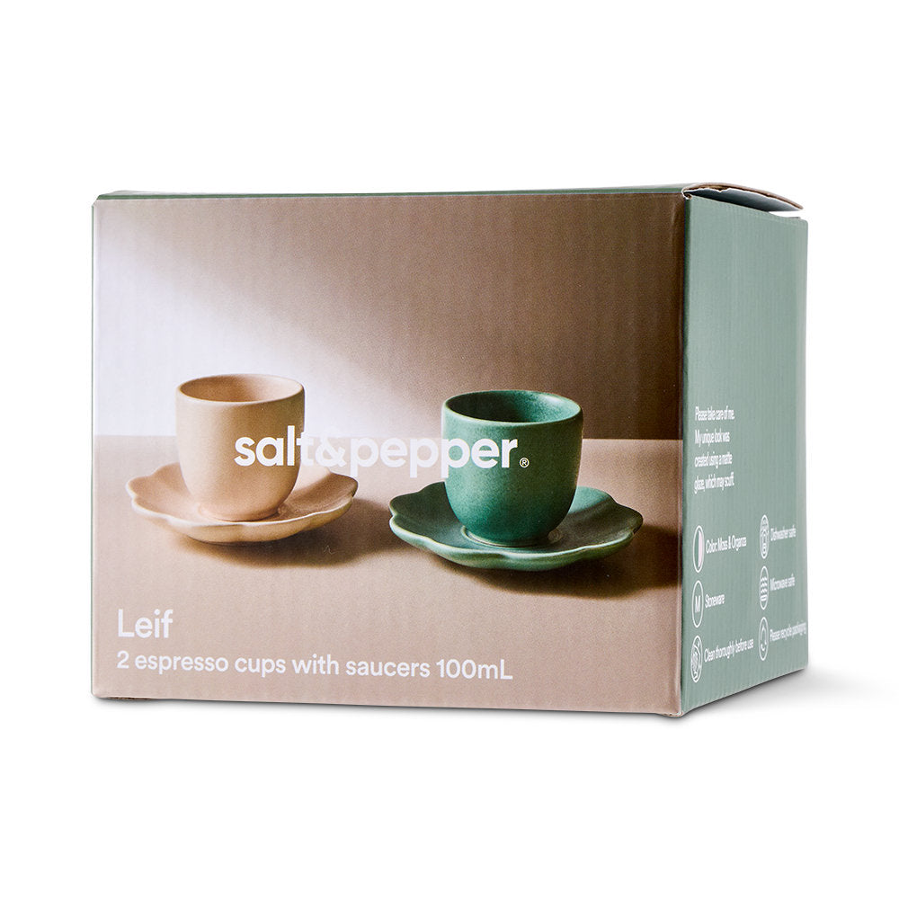 Salt & Pepper Leif Espresso Cup & Saucer Set of 2 110ml